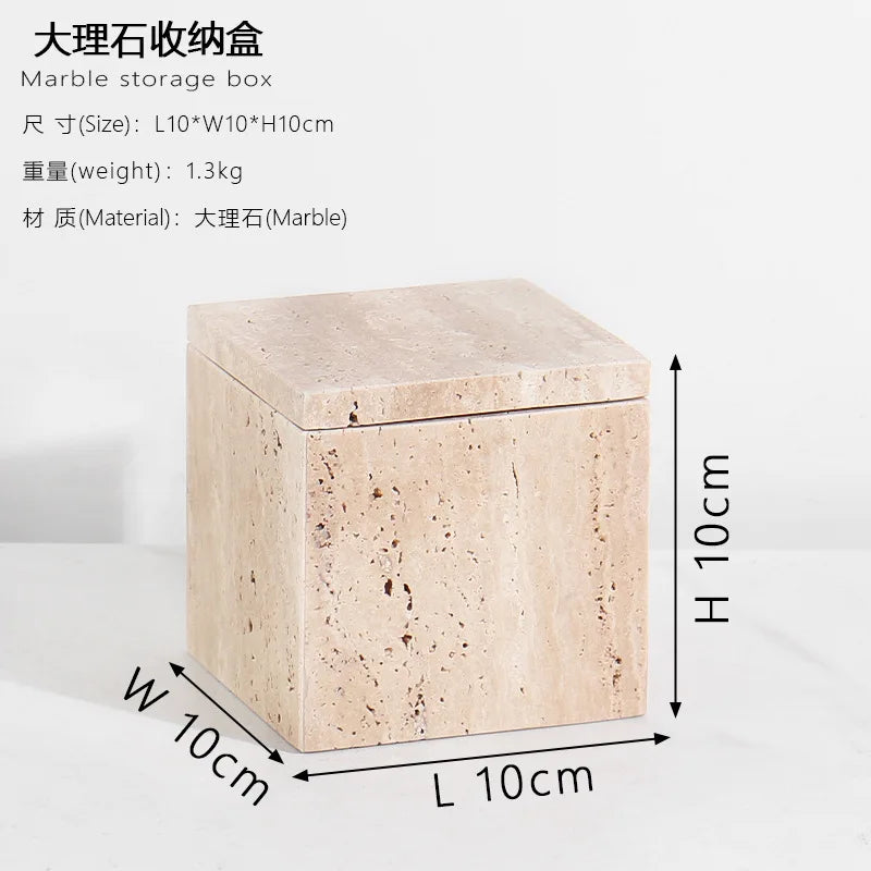 Afralia™ Marble Jewelry Organizer Canister for Bathroom Storage