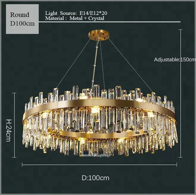 Afralia™ Crystal LED Chandelier for Luxurious Living & Dining Spaces