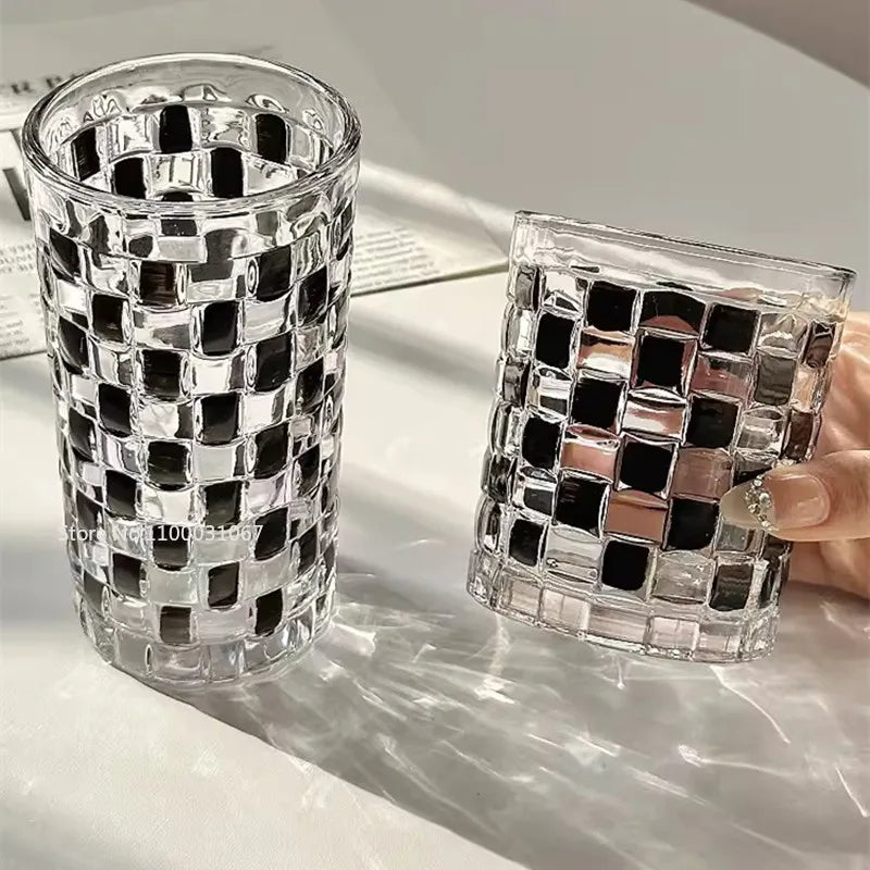 Afralia™ Black Rattan Frame Glass Cups Set - High-Value Drinkware Gift