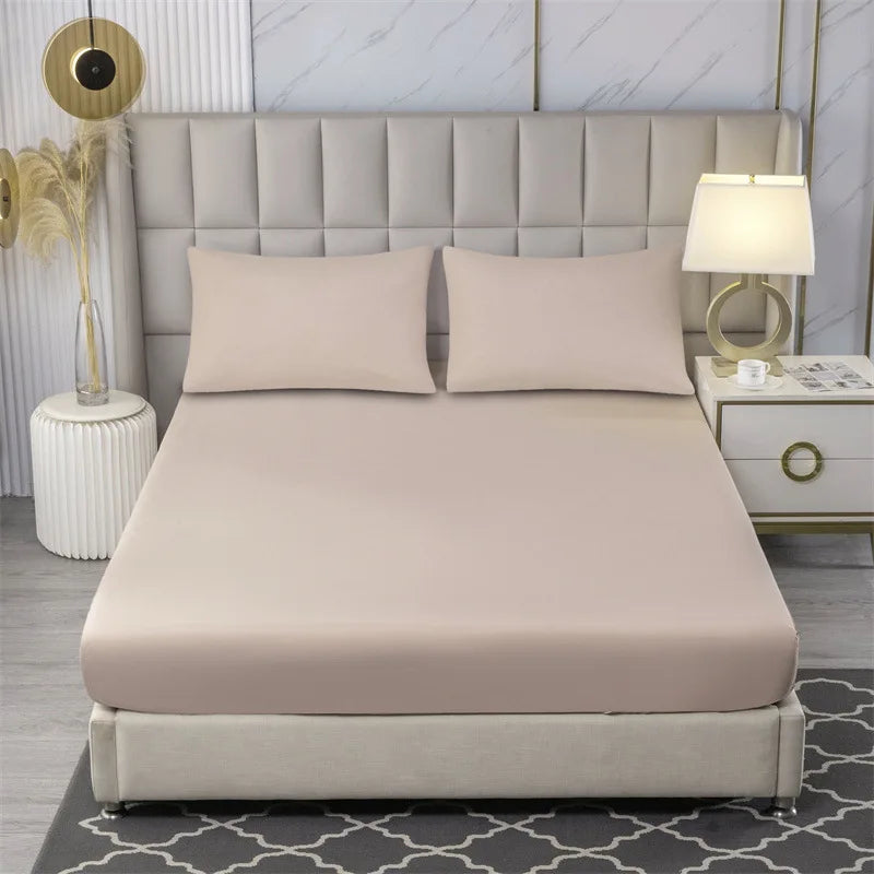 Afralia™ Tropical Palm Leaf Print Double Bed Fitted Sheet - Soft & Comfortable All-Season Mattress Protector