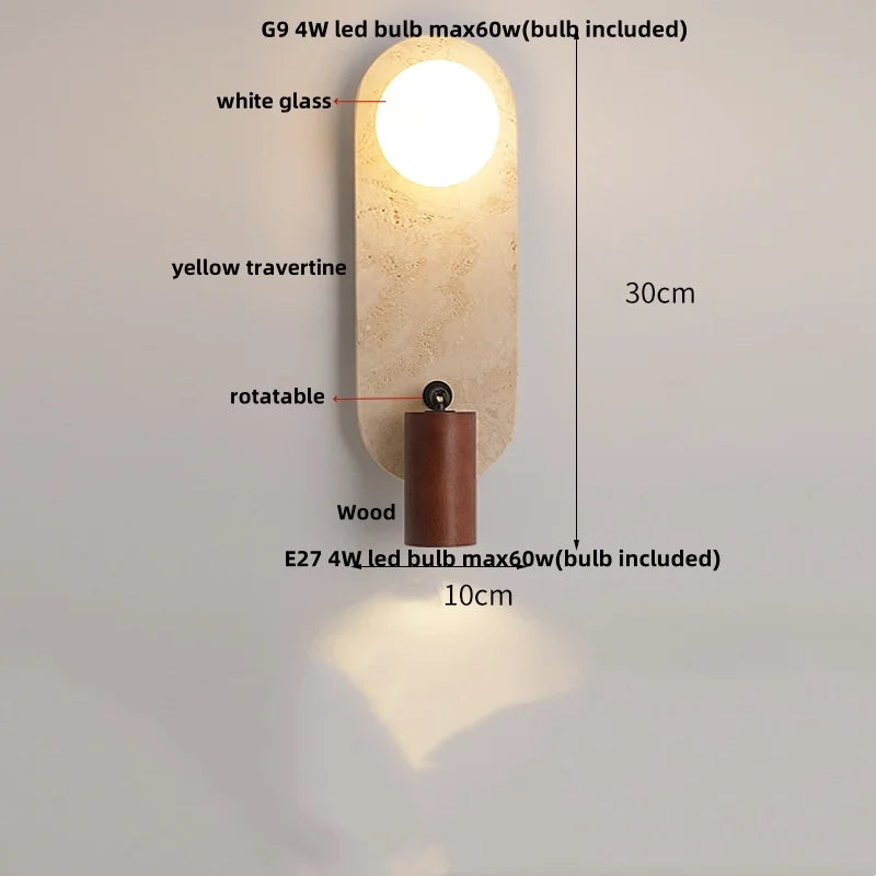 Afralia™ Yellow Cave Stone LED Wall Lights for Modern Spaces, Glass Globe Sconce.