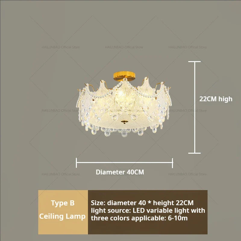 Afralia™ Luxury Cream Wind Crystal Chandelier: High-End Living Room, Dining Room, Bedroom Light