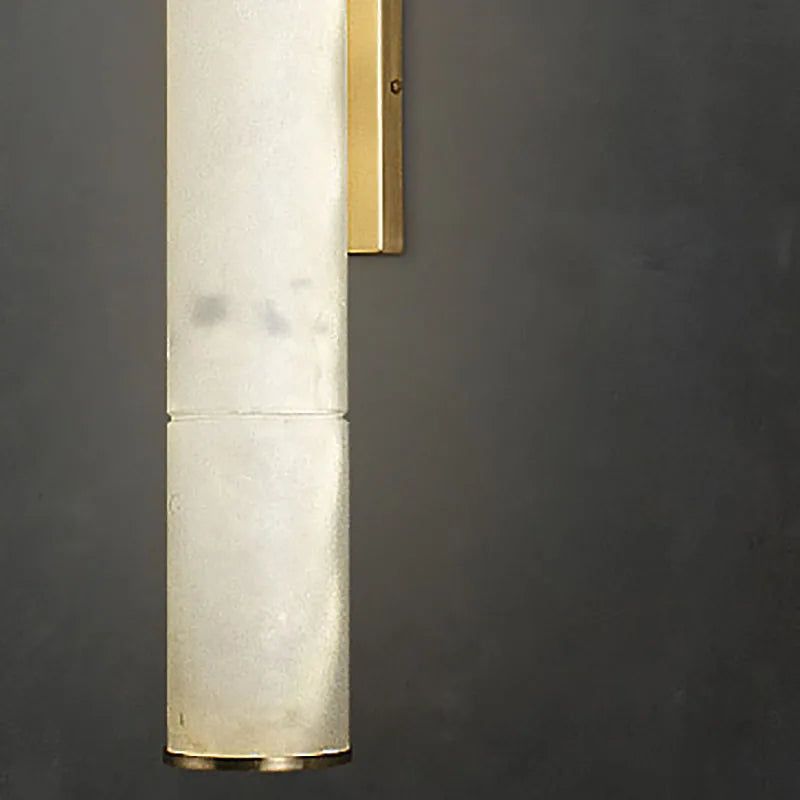 Afralia™ Natural Marble LED Wall Lights Copper Sconces Luxury Bedroom Lamp Art Deco