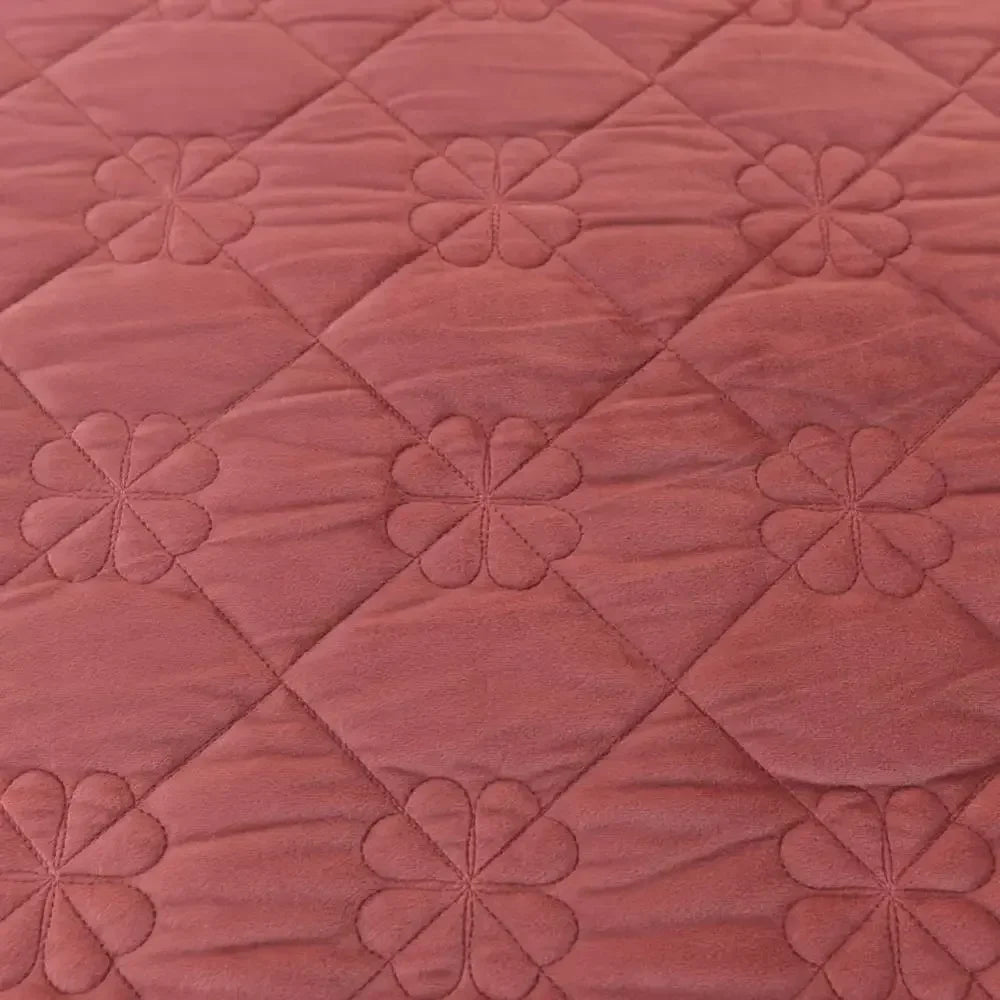 Afralia™ Nordic Pink Velvet Quilting Bedspread Set with Pillowcases