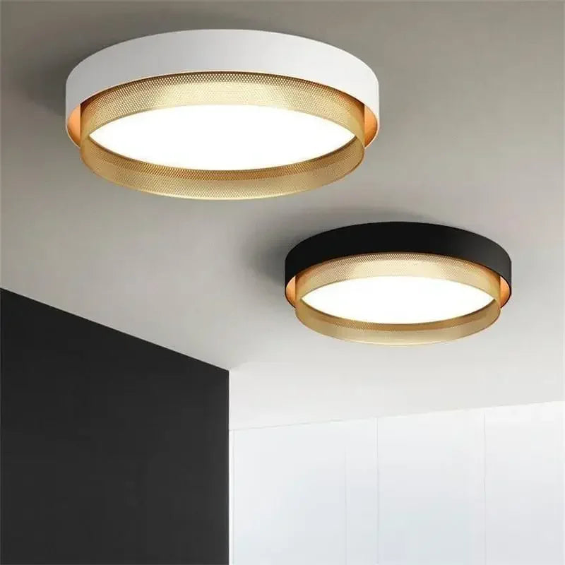 Afralia™ Circular Metal Grid LED Ceiling Light - Modern Room Lighting