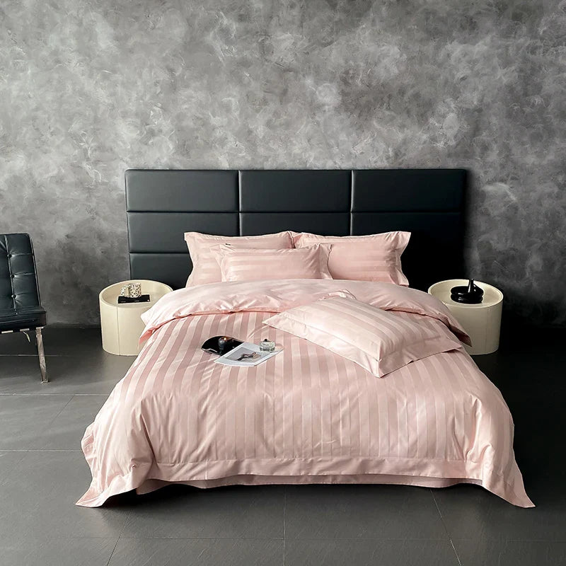 Afralia™ Satin Jacquard Bedding Set, Luxury Purple Flowers, Duvet Cover, Bed Sheet