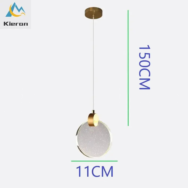 Afralia™ Crystal LED Chandelier Tricolor Light Pendent Lamp for Modern Living Room