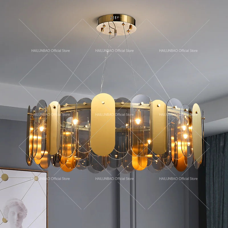 Afralia™ Postmodern Chandelier: LED Living Room Diningroom Bedroom Clothing Store Light