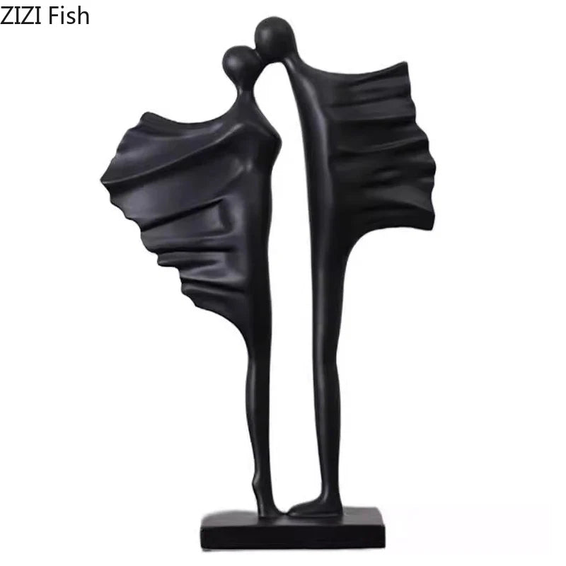 Afralia™ Abstract Lovers Resin Sculpture Modern Decor Ornaments - Couple Figures Statue