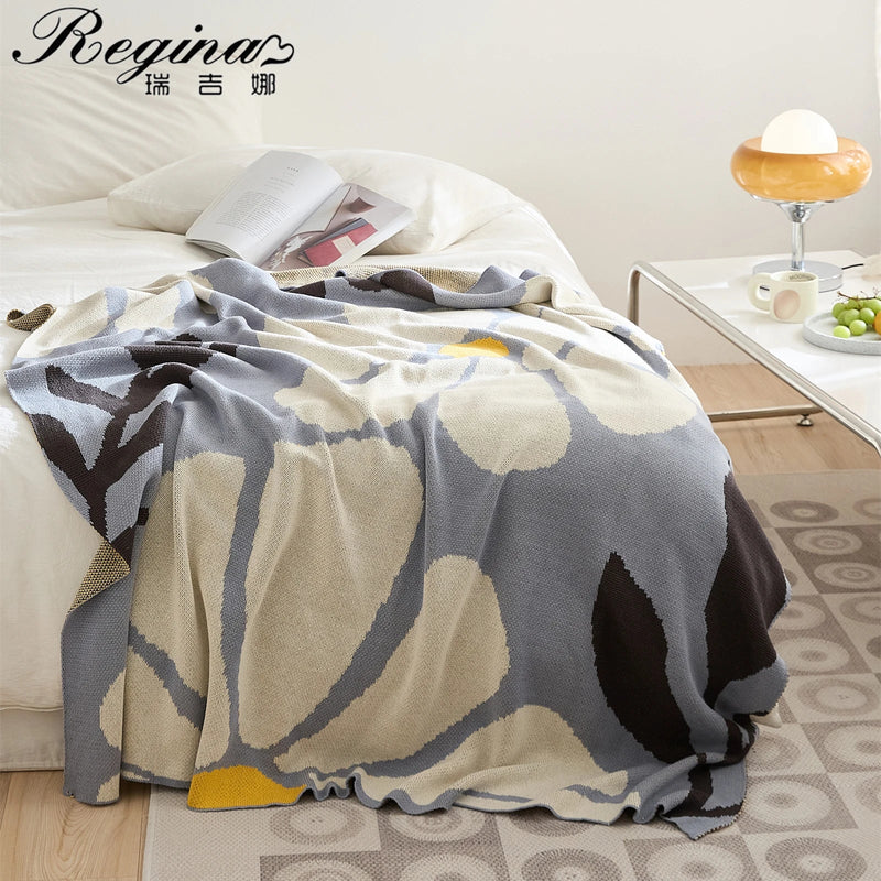 Afralia™ Floral Leaves Blanket - Soft & Warm Sofa Bed Throw