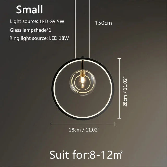 Afralia™ Glass Ball Chandelier: Designer Dining Table Bubble Lamp for Indoor LED Lighting