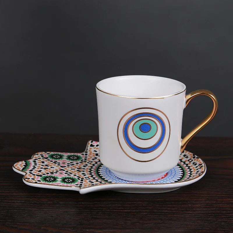 Afralia™ Mystical Gilded Porcelain Teacup Set