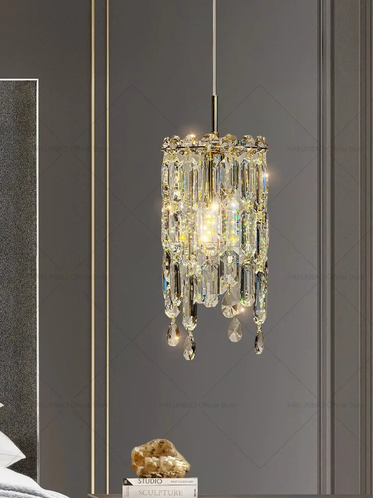 Afralia™ Crystal Headboard Chandelier: Modern Luxury for Master Bedroom & Dining Room