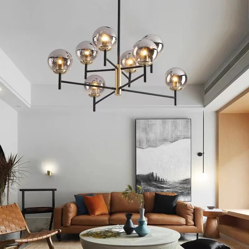 Afralia™ Nordic Wrought Iron Chandelier for Kitchen Living Room Bedroom Lighting