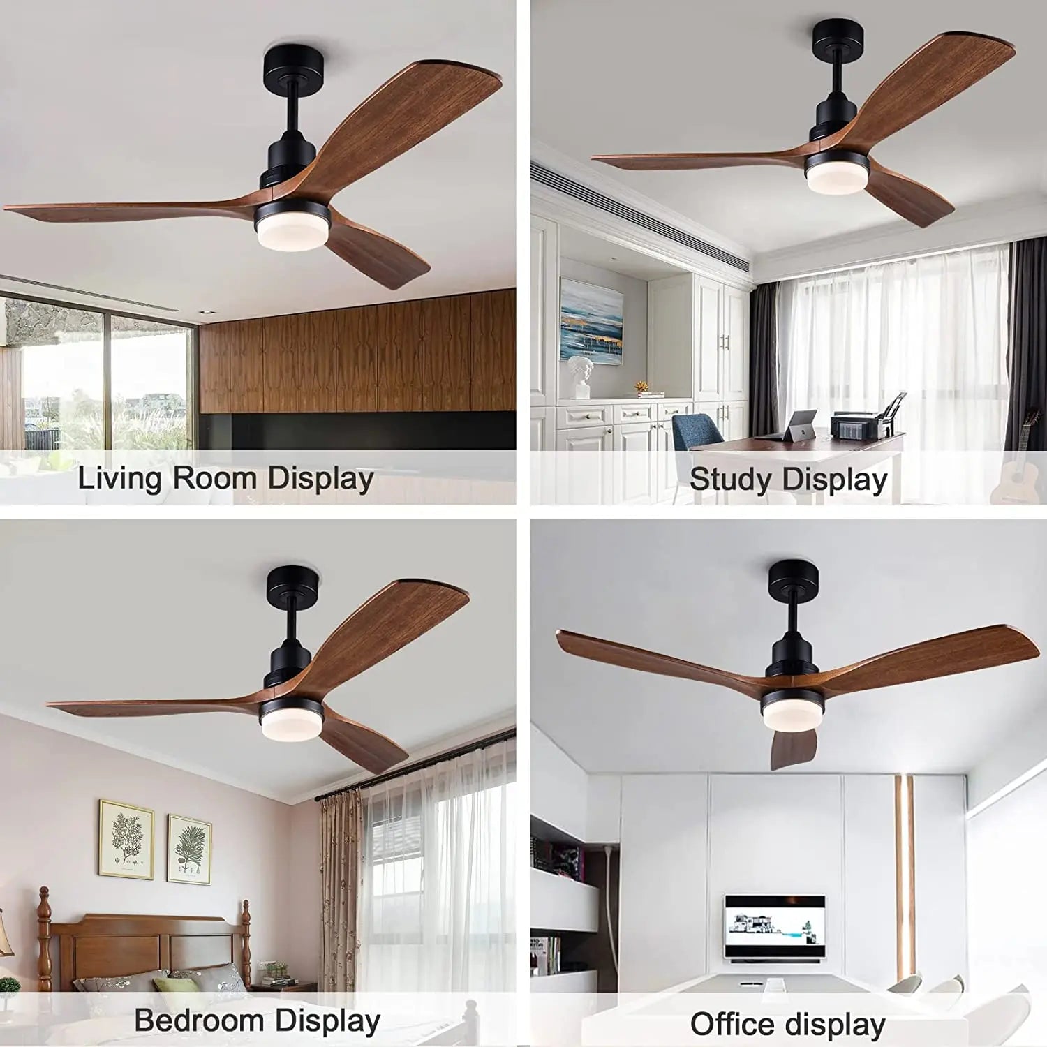 Afralia™ Retro Black Ceiling Fan with Light and Control for Home, Bedroom, Dining Room, Lounge