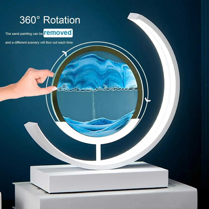 Afralia™ Quicksand 3D Table Lamp: Creative Natural Landscape Sand Art LED Light