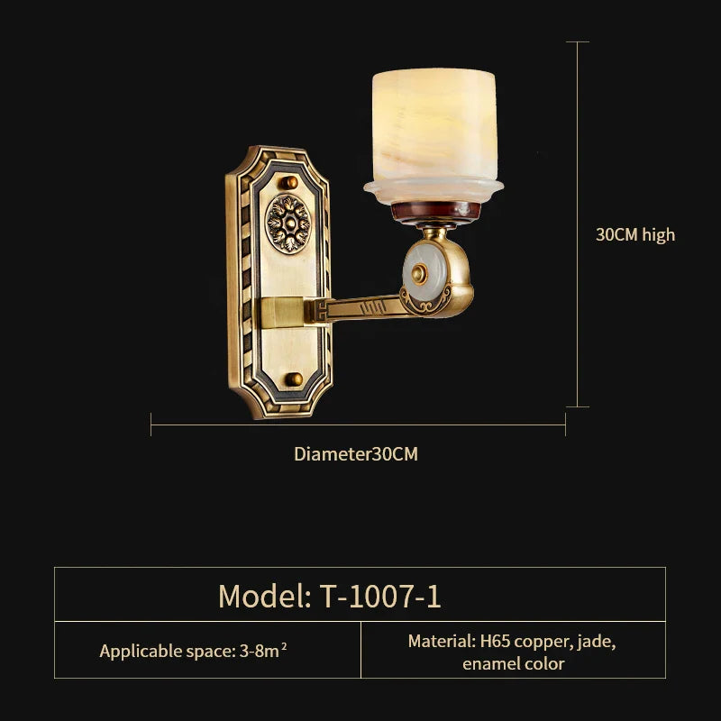 Afralia™ All Copper Jade Chandelier, Modern Chinese Style for Living Room, Bedroom, Dining Room.