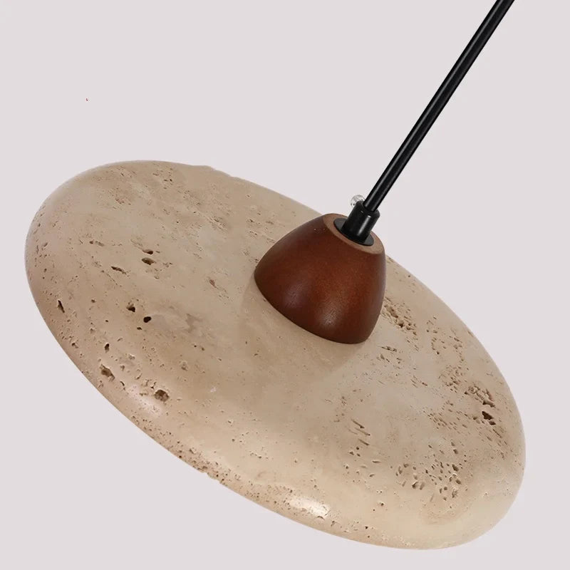 Afralia™ Yellow Travertine LED Pendant Light Fixture Glass Nordic Modern Hanging Lamp