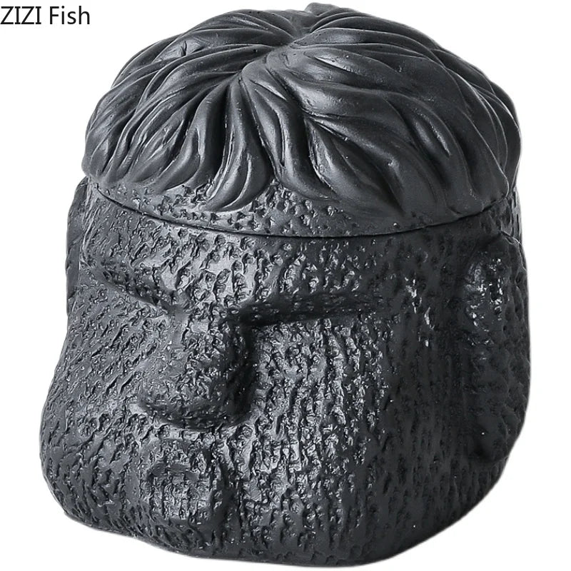 Afralia™ Abstract Figure Portraits Cement Ashtray Smoking Accessories Gift