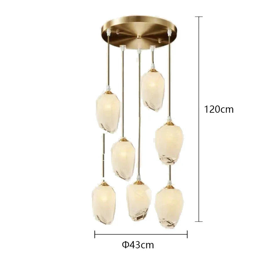 Afralia™ Luxury Glass Pendant Lights for Dining Table - LED Nordic Style Lighting