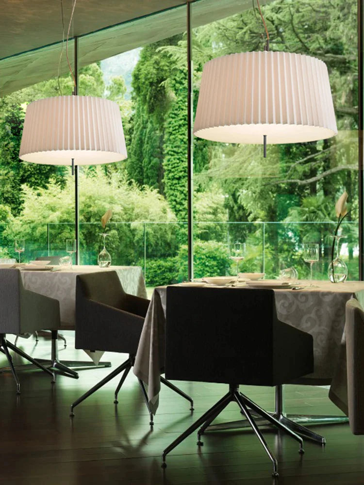 Afralia™ White Fabric Nordic Pendant Light for Modern Spaces