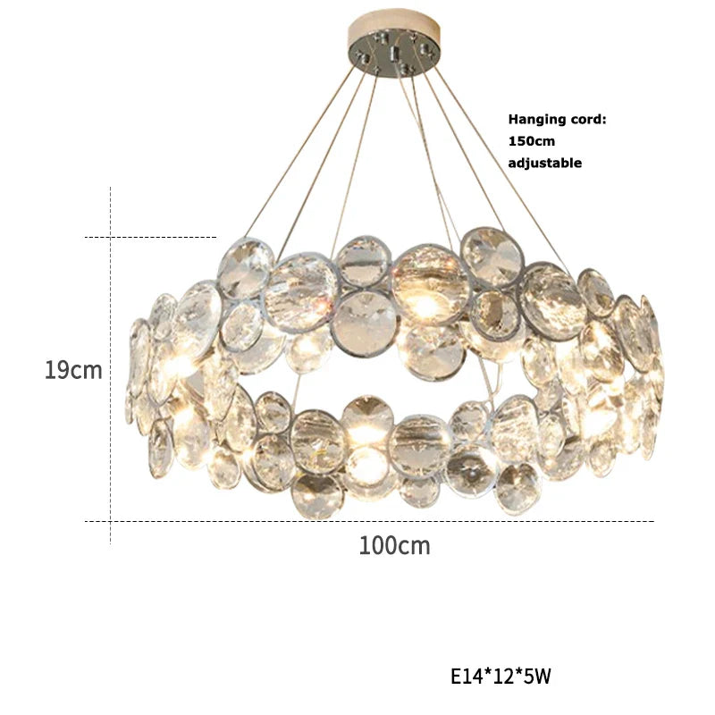 Afralia™ Crystal Magic Ring Pendant Light for Dinning Room