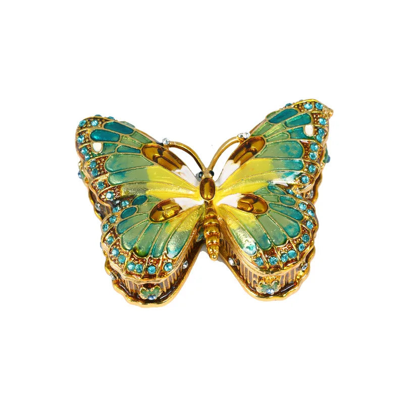 Afralia™ Butterfly Enamel Gem Jewelry Box - Small Earring Organizer for Home Décor