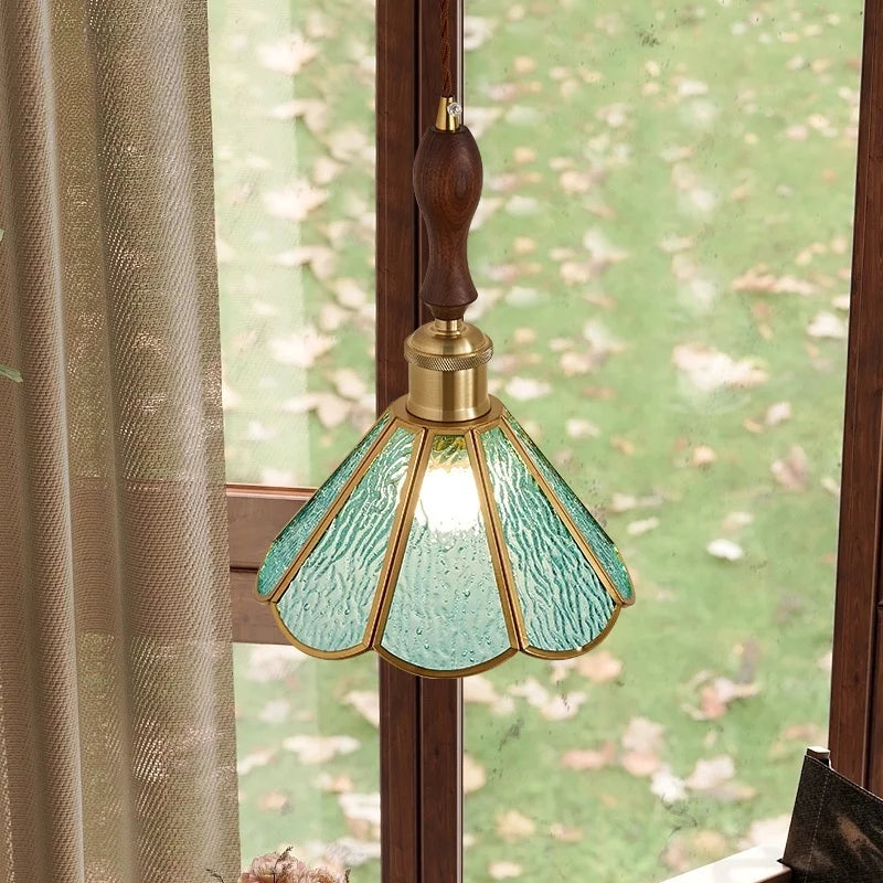 Afralia™ Glass LED Tiffany Style Pendant Light for Home Decor