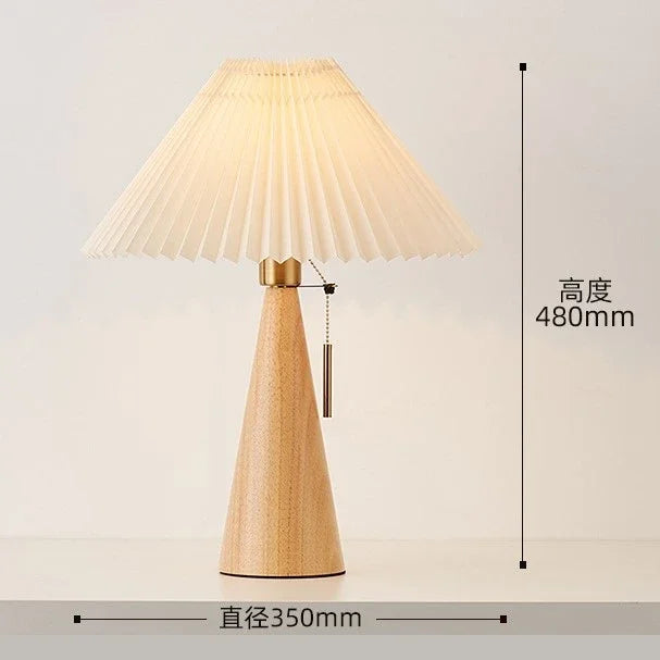 Afralia™ Nordic Retro Wooden Desk Lamp LED E27 for Bedroom Home Decoration