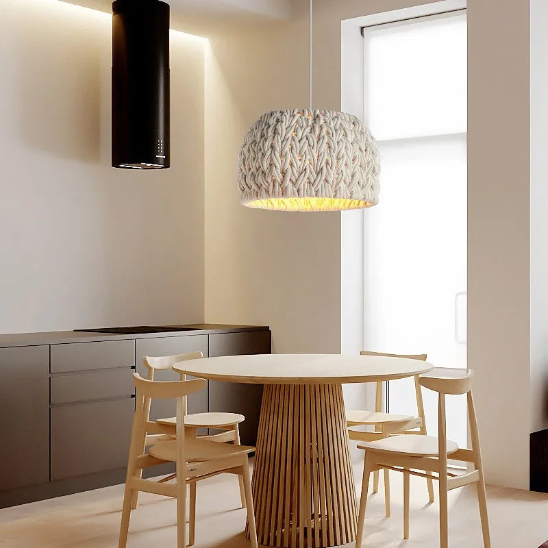 Knitted Rope Wabi Sabi Chandelier by Afralia™ - Nordic E27 LED Pendant Light