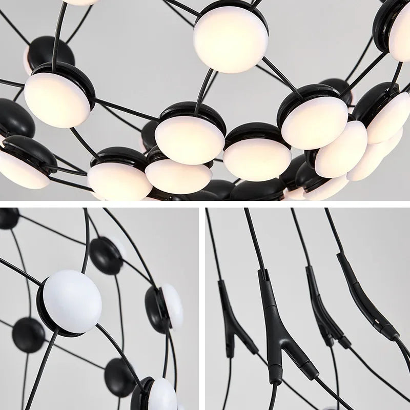 Afralia™ LED Net Pocket Pendant Light: Minimalist Creative Art Chandelier for Living Room