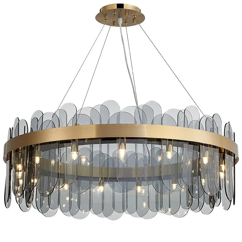 Afralia™ Nordic Glass LED Chandelier for Living Spaces, Hotels, and Restaurants