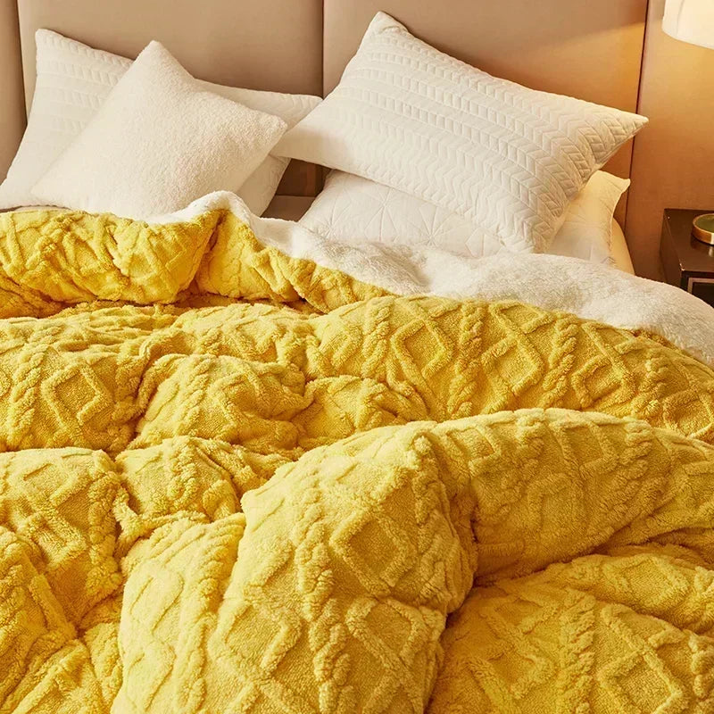 Afralia™ Cozy Cashmere Blanket Duvet Cover - Soft Warm Fleece Quilt Cover for Beds