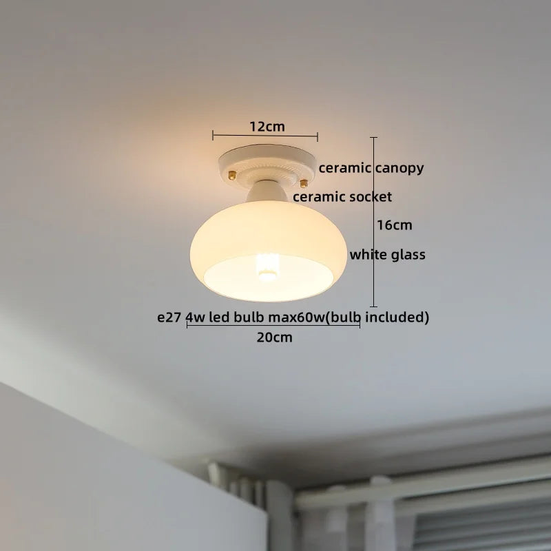 Afralia™ LED Canopy Ceiling Light Glass Copper Luminaria De Teto