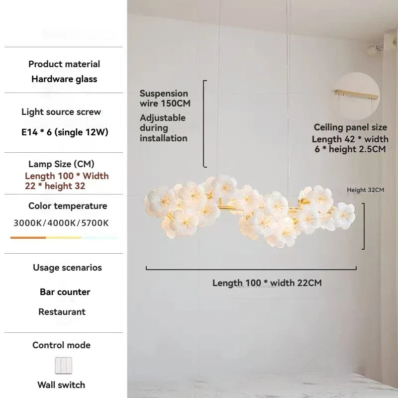 Afralia™ Glass Petal Pearl Ceiling Pendant Light