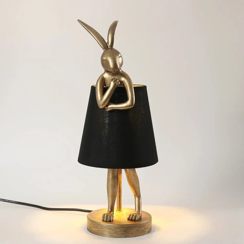 Afralia™ Retro Nordic Rabbit Table Lamp: Creative Resin LED Light for Living Room and Bedroom Decor