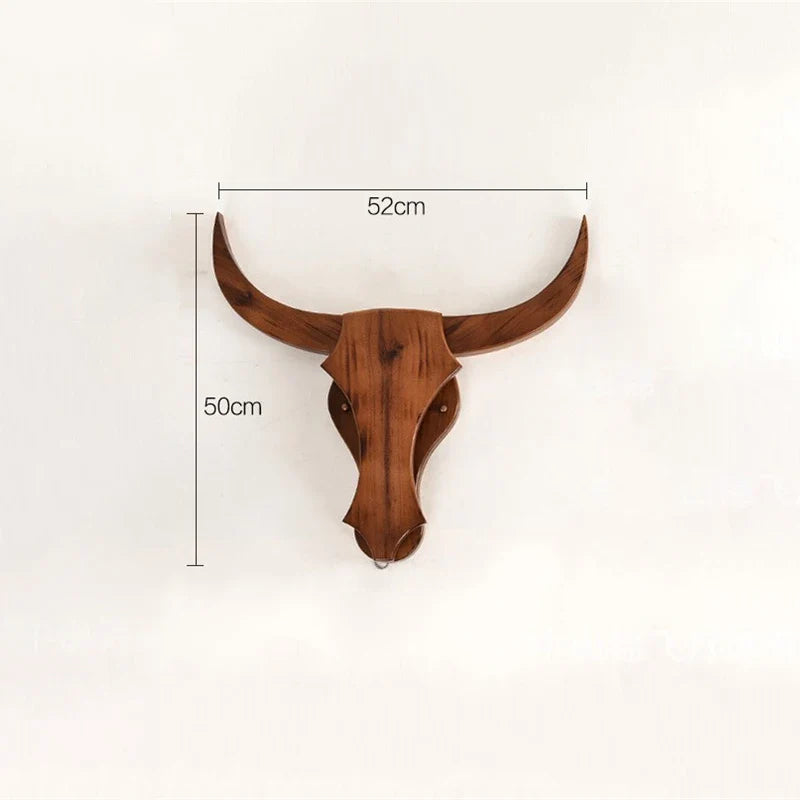 Afralia™ Wood Cow Animal LED Wall Sconce Lights for Modern Loft Decor