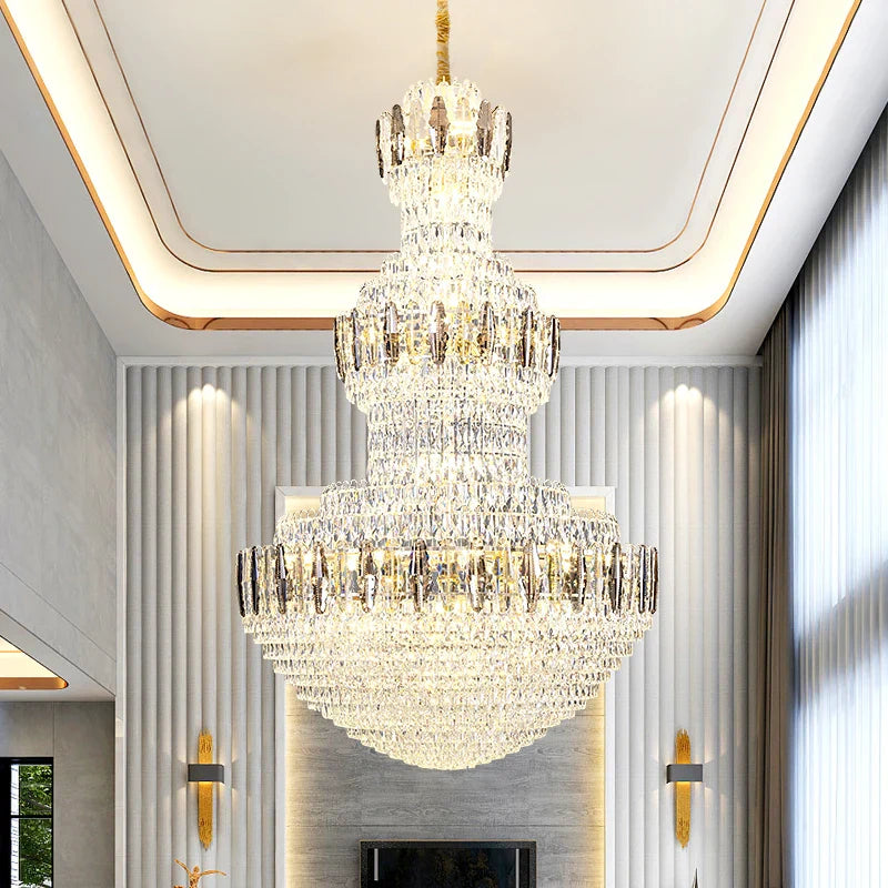 Afralia™ Crystal Chandelier: Postmodern Light Luxury for Hotel Lobby, Villa, and Duplex Floors