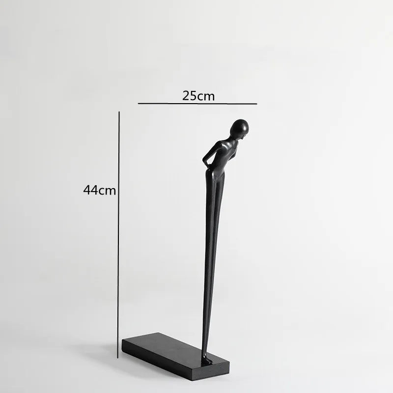 Afralia™ Black Metal Sports Figure Sculpture for Elegant Home Decor