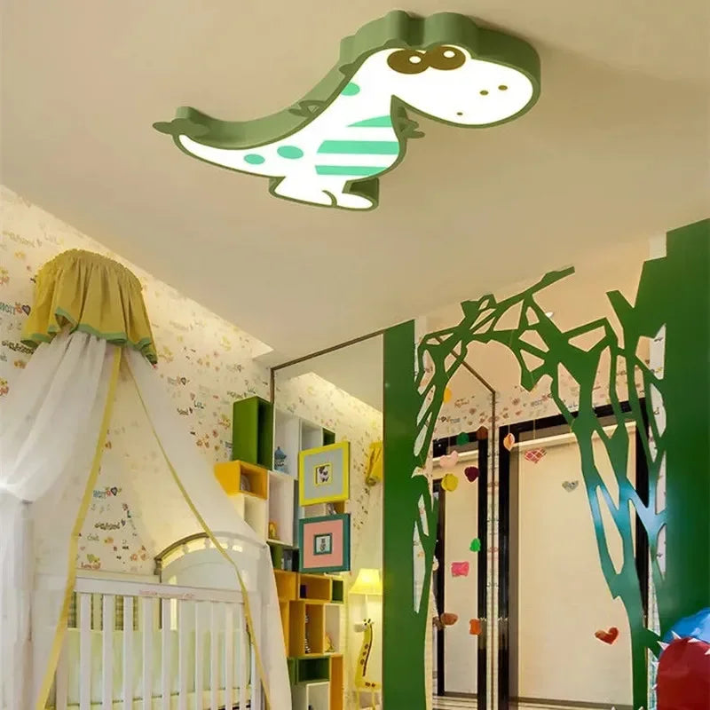 Afralia™ Dinosaur Animal Kids Ceiling Lamp Smart LED Lightingjuvenile Bedroom Modern Cartoondino