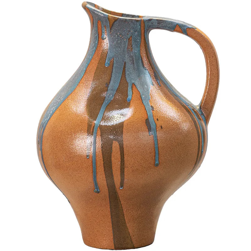Afralia™ Ceramic Graffiti Vase Handcrafted Porcelain Floral Arrangement Home Decor