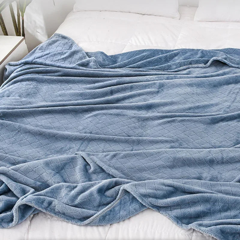 Afralia™ Plush Diamond Jacquard Blanket: Warm & Cozy Sofa Cover for Queen King