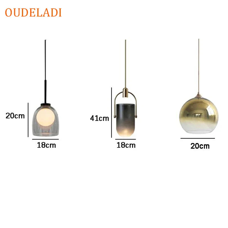 Afralia™ Nordic Glass Pendant Lights: Modern LED Hanging Luminaires for Kitchen, Dining, Living Room