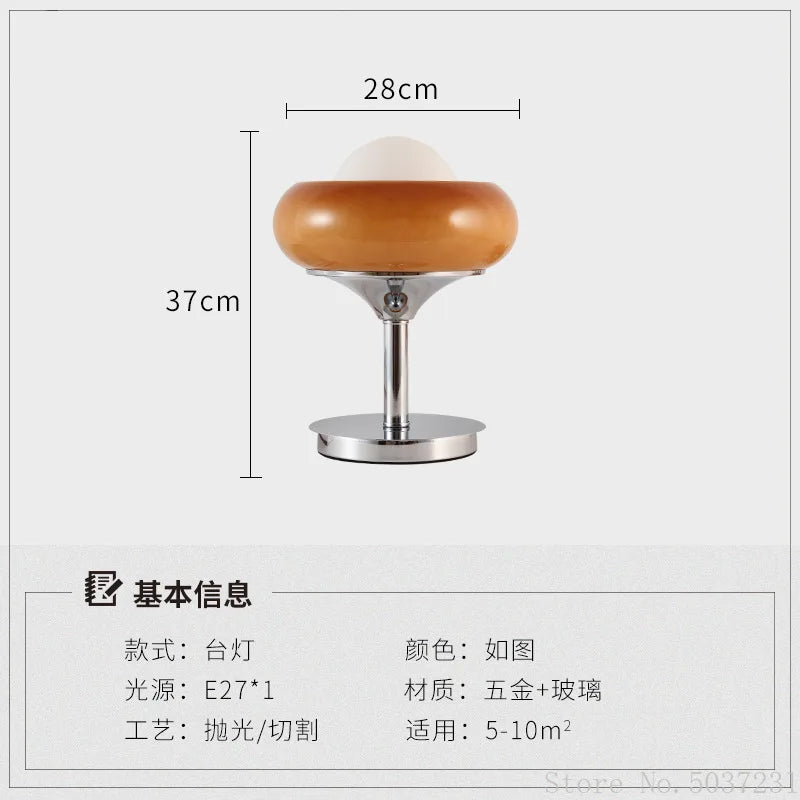 Afralia™ Glass Egg Tart Desk Lamp for Living Room Bedroom Office