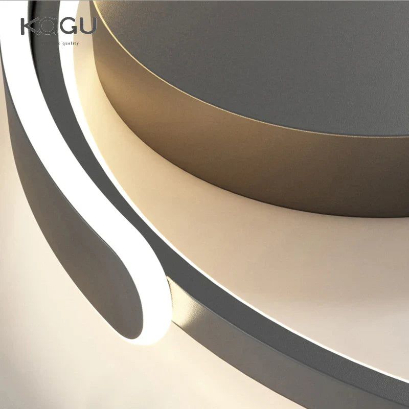 Afralia™ Modern LED Chandelier Living Room Kitchen Lamp Black Chrome Fixture