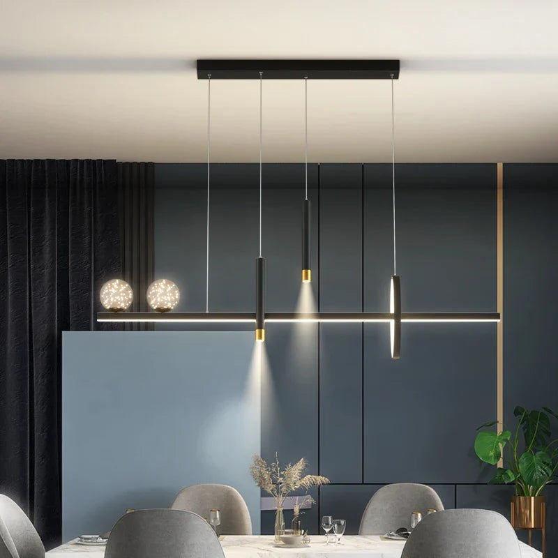 Afralia™ Black Gold Pendant Lamp | Modern Indoor Light for Dining Room & Kitchen