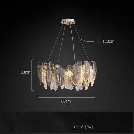 Afralia™ White Glass Feather LED Chandelier for Foyer