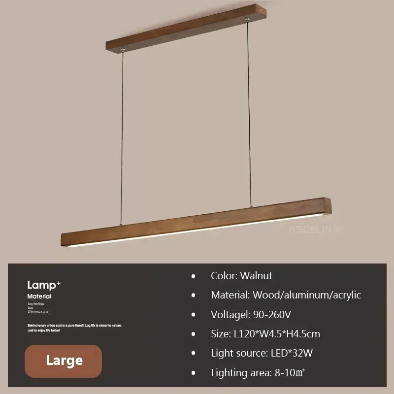 Afralia™ Wood LED Pendant Chandelier for Living Dining Room Kitchen