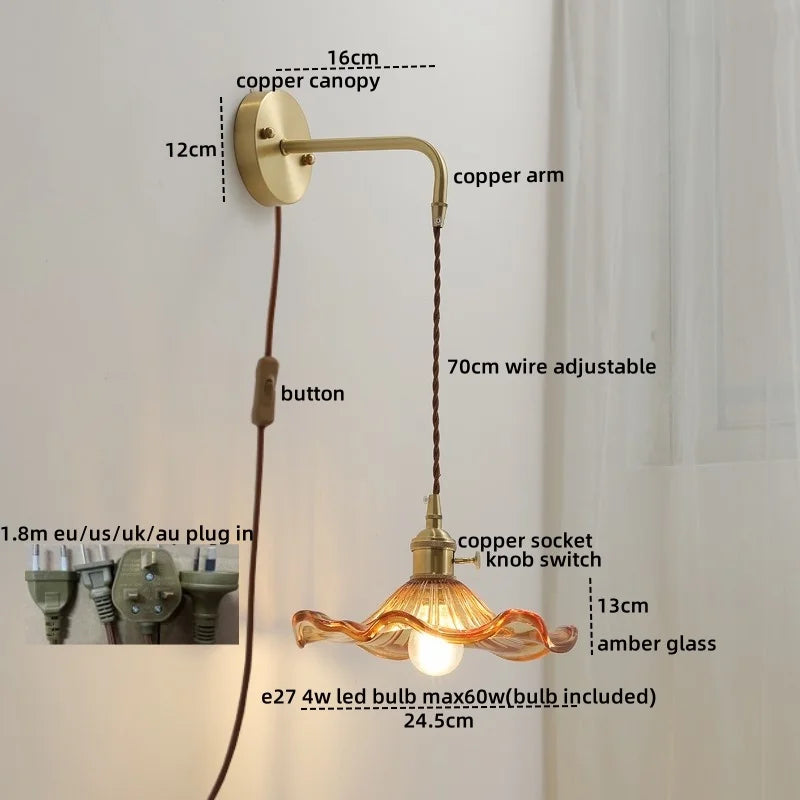 Afralia™ Gray Glass LED Wall Sconce Lamp for Home Decor, Bedroom, Living Room - Nordic Design