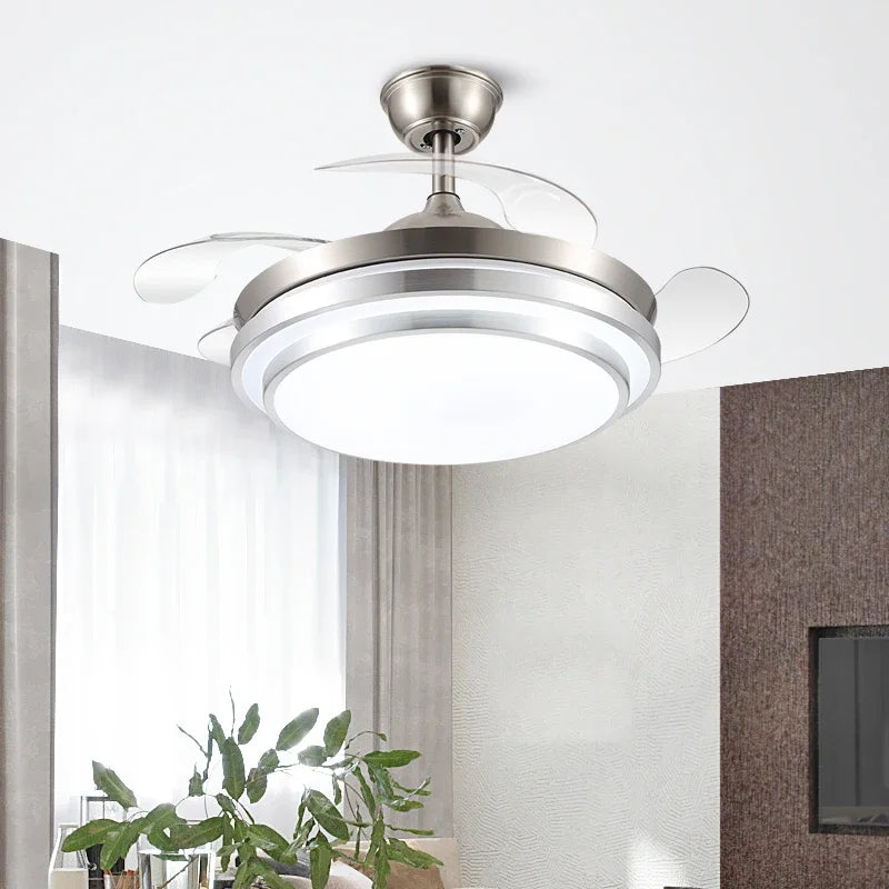 Afralia™ 42" Retractable LED Ceiling Fan, Remote Control, Modern Design